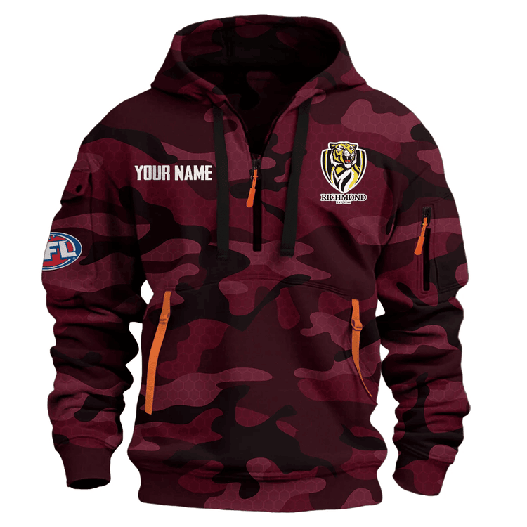 Richmond Tigers Australian Football League Exclusive Logo Hoodie Half Zipper