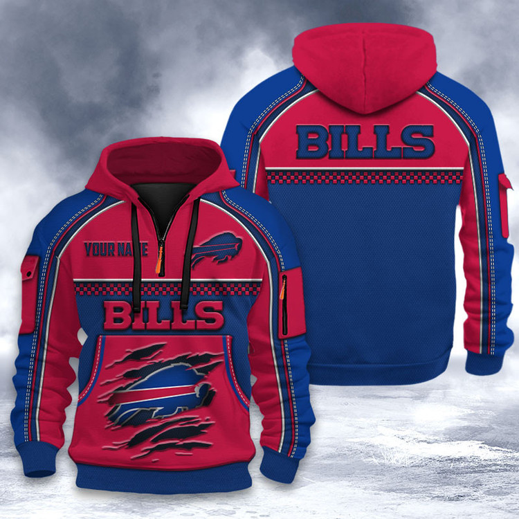 Buffalo Bills 3D Quarter Zip Hoodie