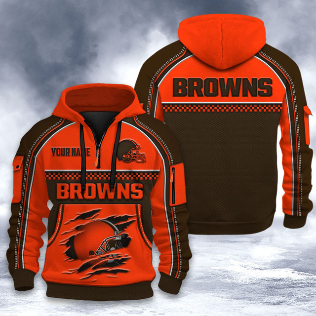 Cleveland Browns 3D Quarter Zip Hoodie