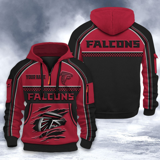 Atlanta Falcons 3D Quarter Zip Hoodie