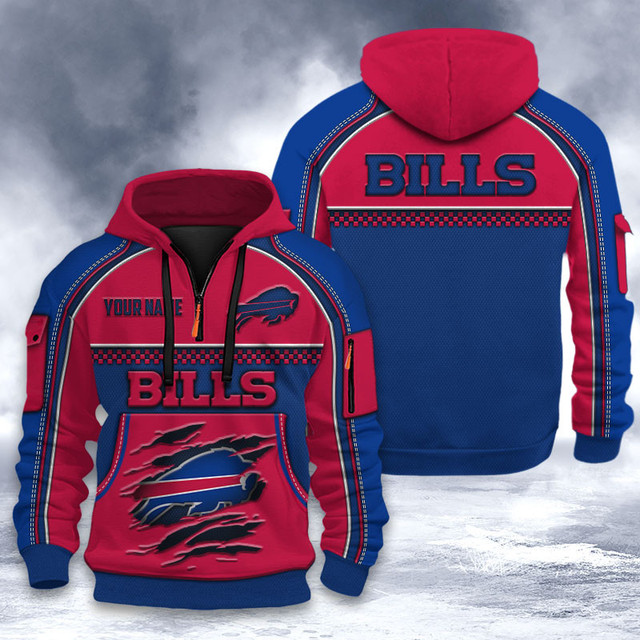 Buffalo Bills 3D Quarter Zip Hoodie