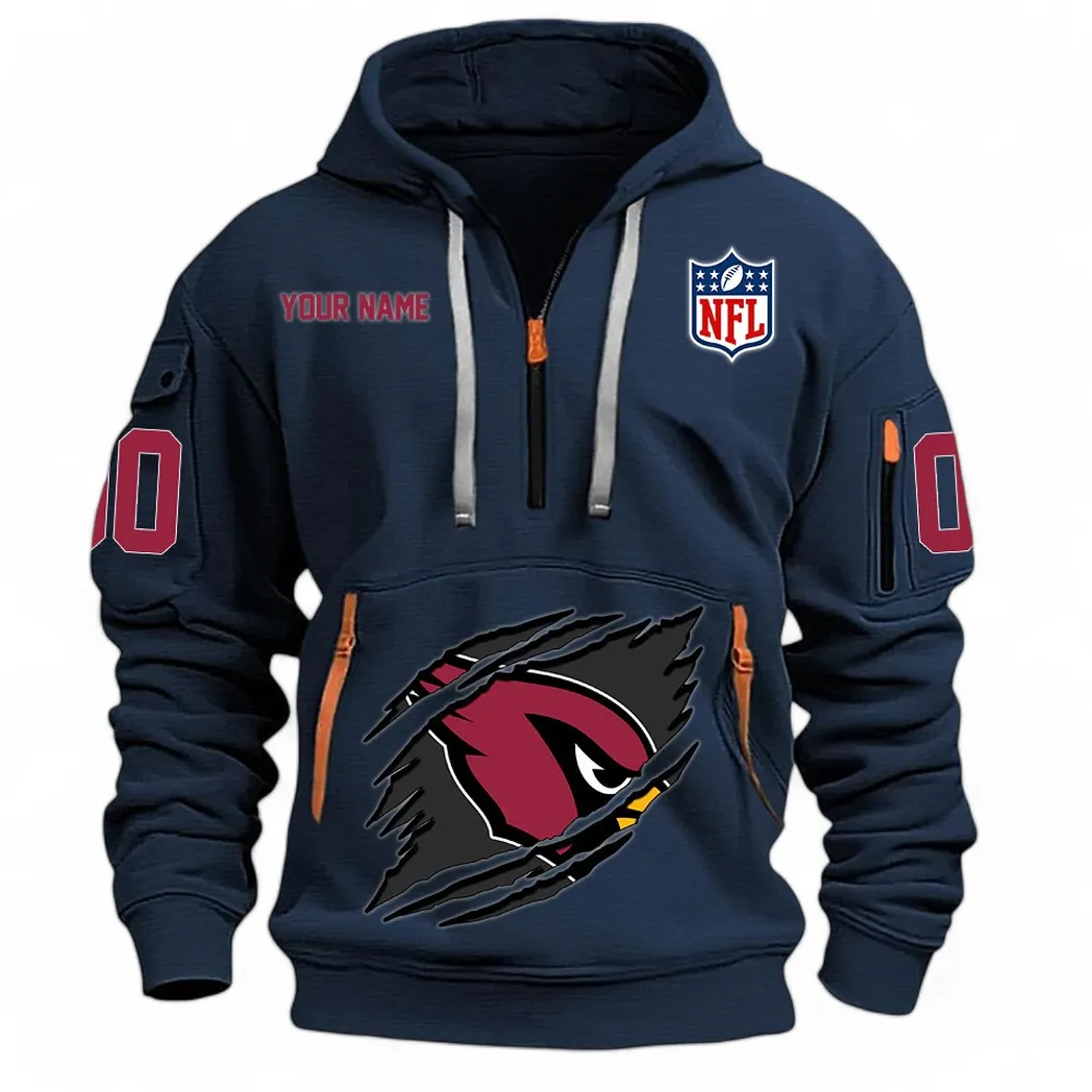 Arizona Cardinals NFL Hoodie Half Zipper Custom Navy Half-Zip with Exclusive Logo