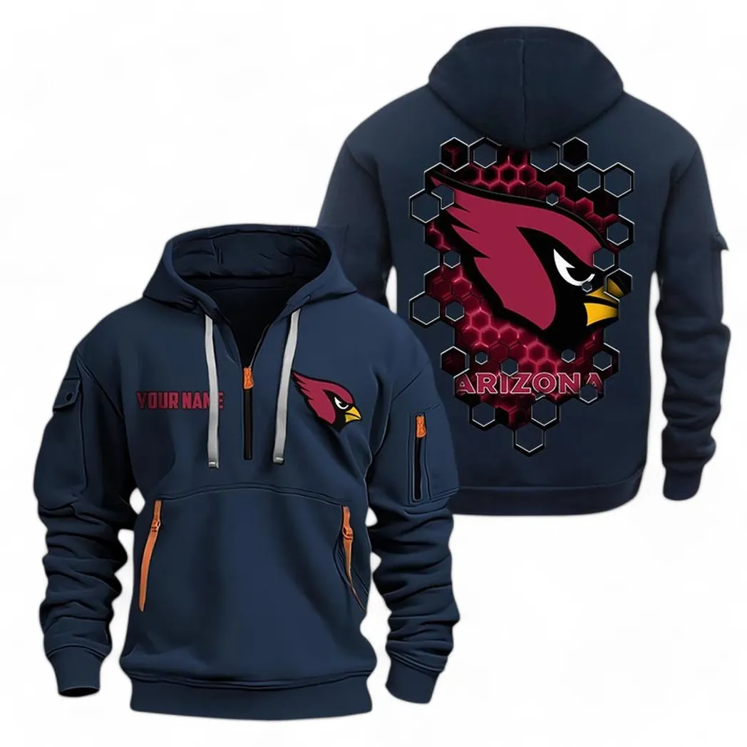 Arizona Cardinals NFL Hoodie Half Zipper Custom Navy Unique Logo Print