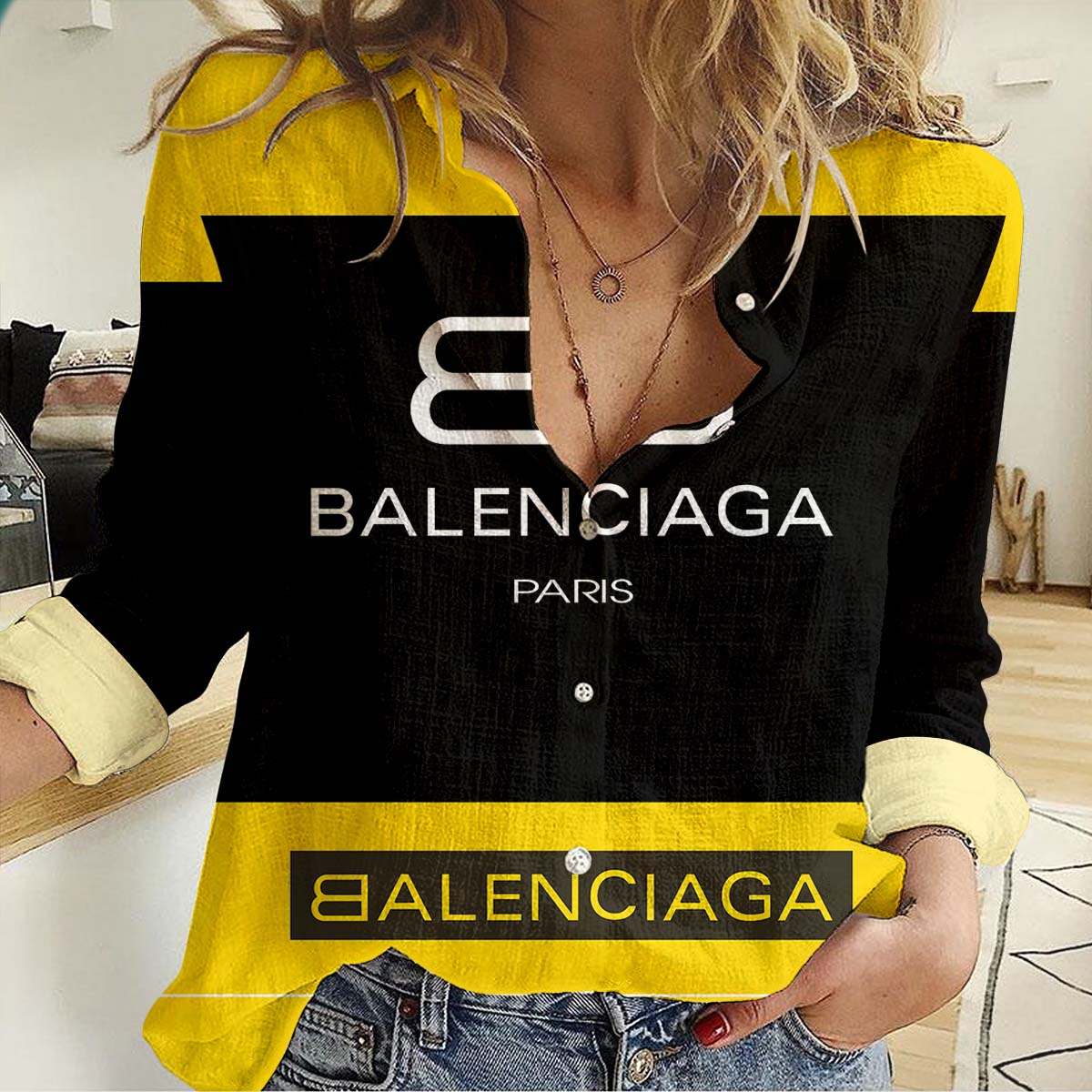 Balenciaga Premium Logo Casual Shirt For Women Lux 044
