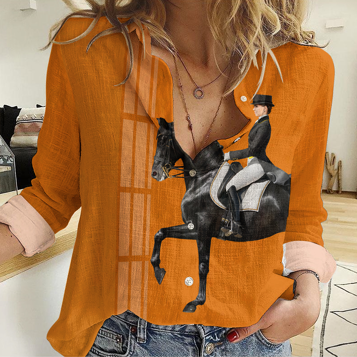 Hermes Women Casual Shirt, Hermes Luxury Casual Shirt Lux 050