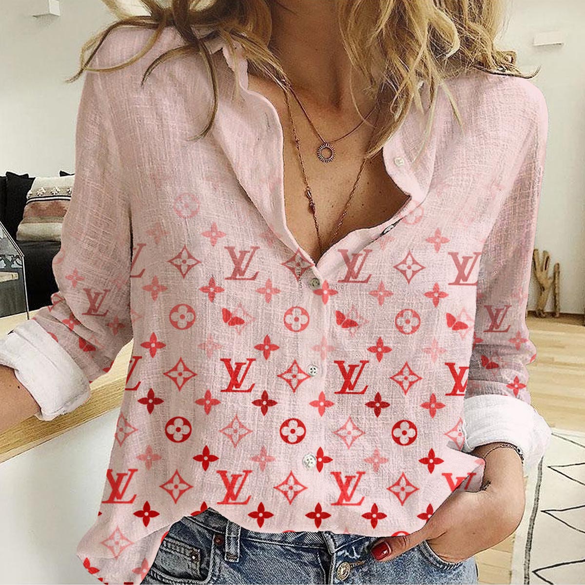 Hermes Women Casual Shirt, Hermes Luxury Casual Shirt Lux 066