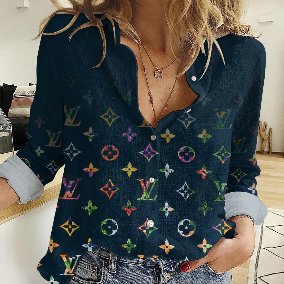 Hermes Women Casual Shirt, Hermes Luxury Casual Shirt Lux 081