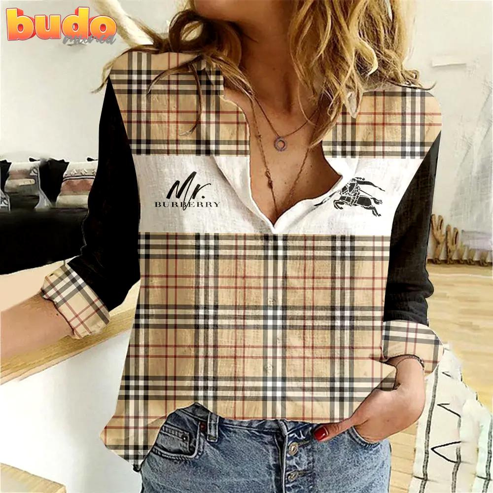 Limited Edition Burberry Women Linen Shirt Luxury Lux 146