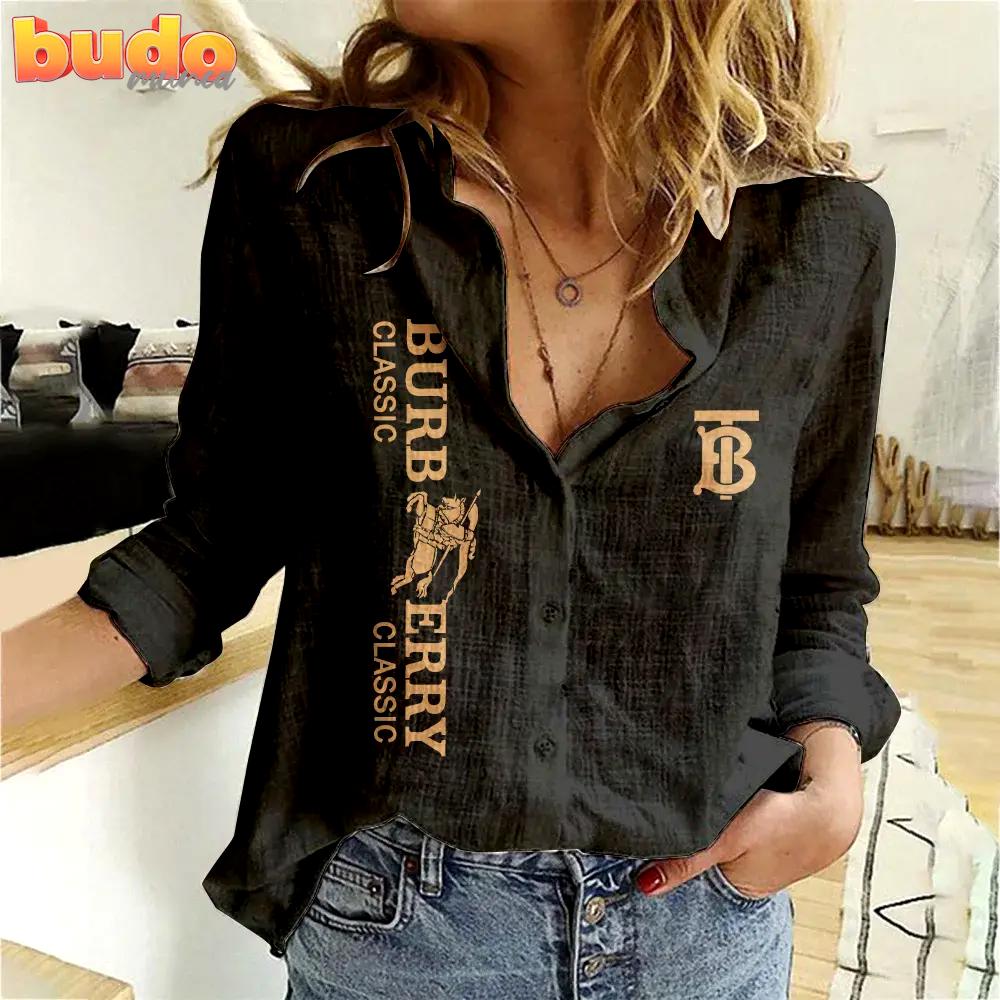 Limited Edition Burberry Women Linen Shirt Luxury Lux 147