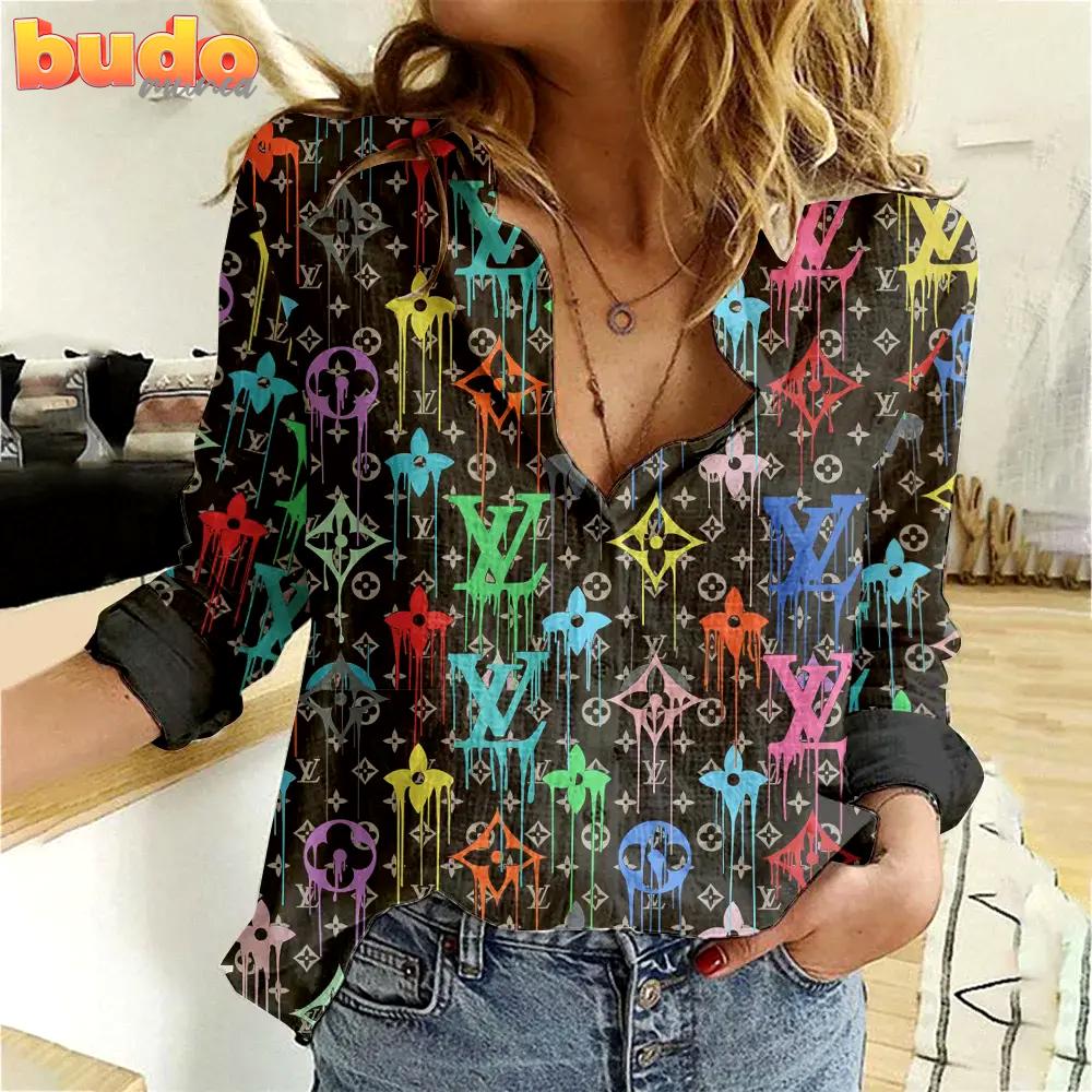 Louis Vuitton Limited Edition Women Linen Shirt Luxury Lux 119