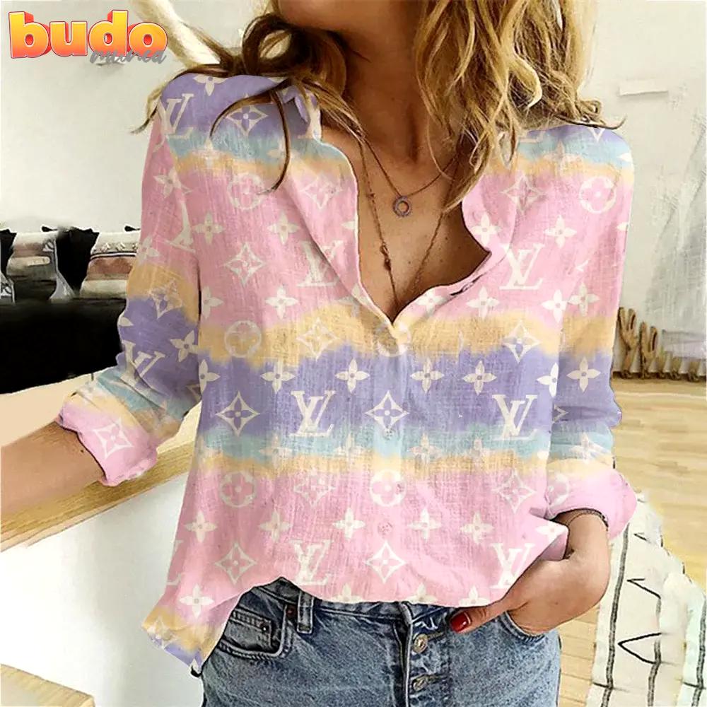 Louis Vuitton Limited Edition Women Linen Shirt Luxury Lux 123