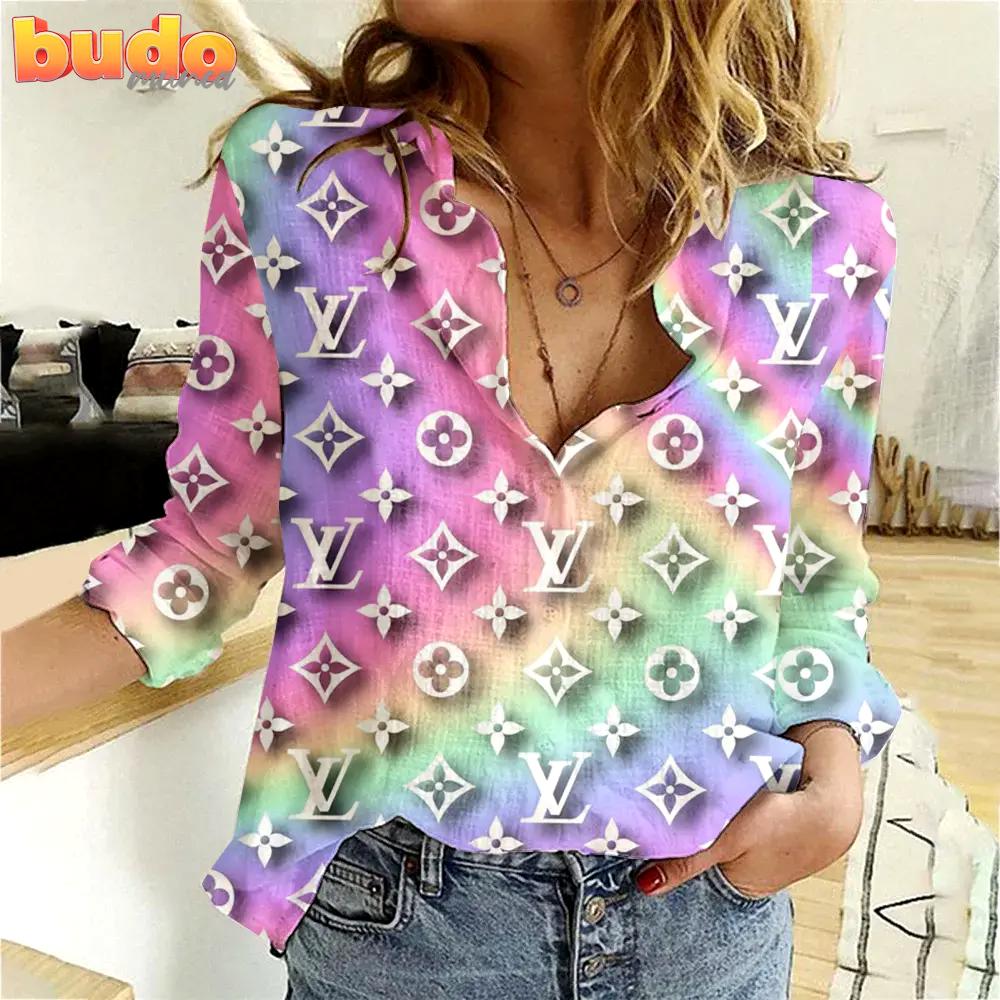 Louis Vuitton Limited Edition Women Linen Shirt Luxury Lux 124