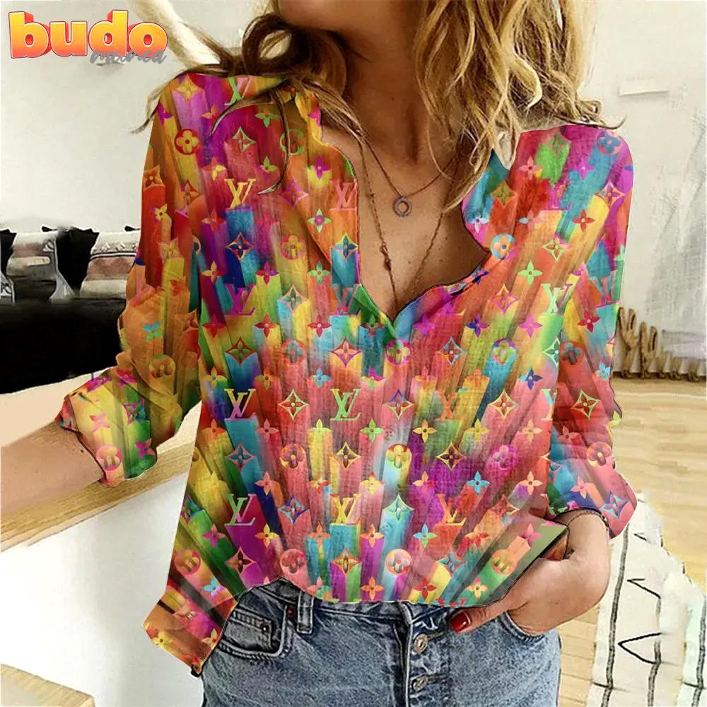 Louis Vuitton Limited Edition Women Linen Shirt Luxury Lux 137