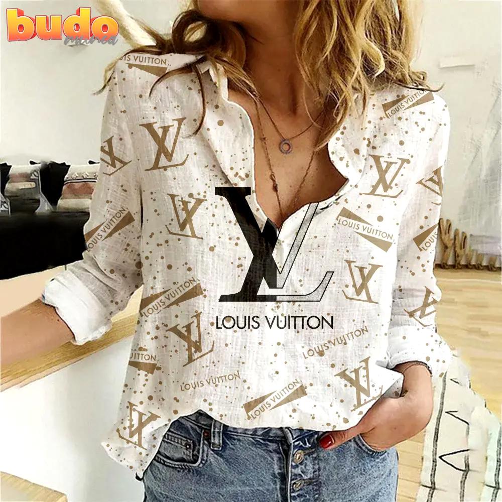 Louis Vuitton Limited Edition Women Linen Shirt Luxury Lux 131