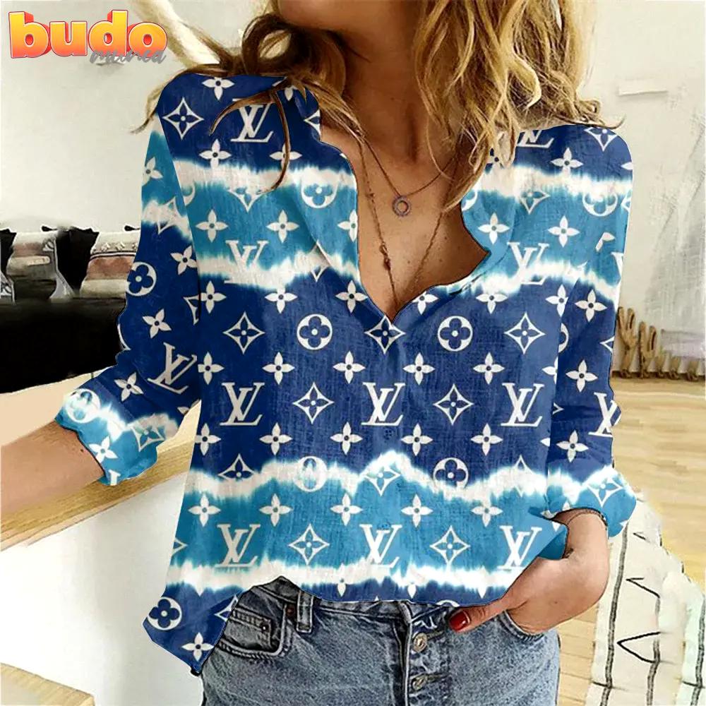 Louis Vuitton Limited Edition Women Linen Shirt Luxury Lux 125