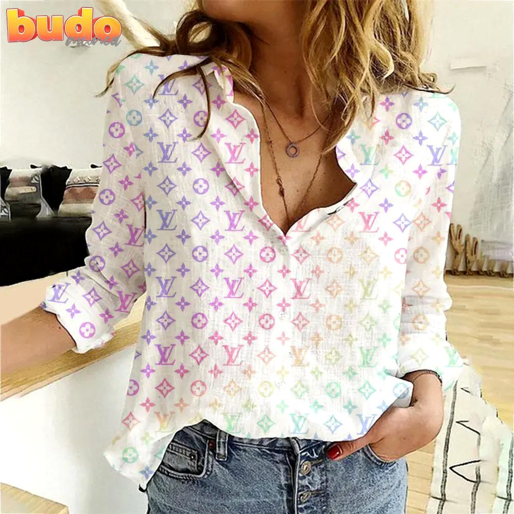 Louis Vuitton Limited Edition Women Linen Shirt Luxury Lux 126