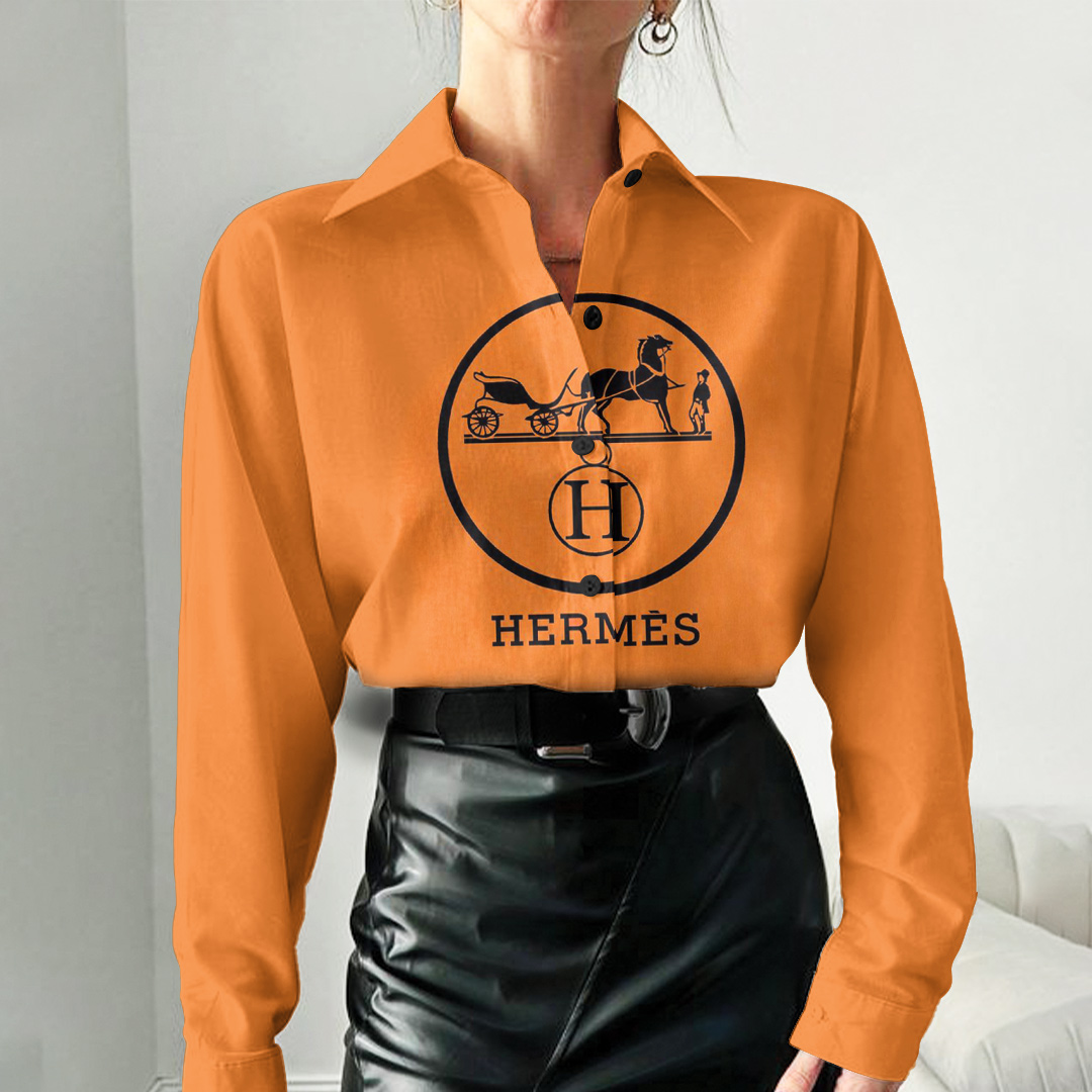 Luxury Hermes 3D Women'S Casual Shirt