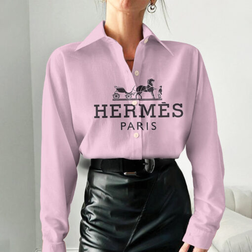 Luxury Hermes 3D Women'S Casual Shirt, Best Selling Limited Edition 2025 Lux 298