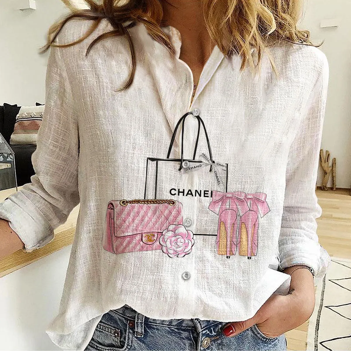 Premium Chanel Monogram Limited Women Casual Shirt - Lux405