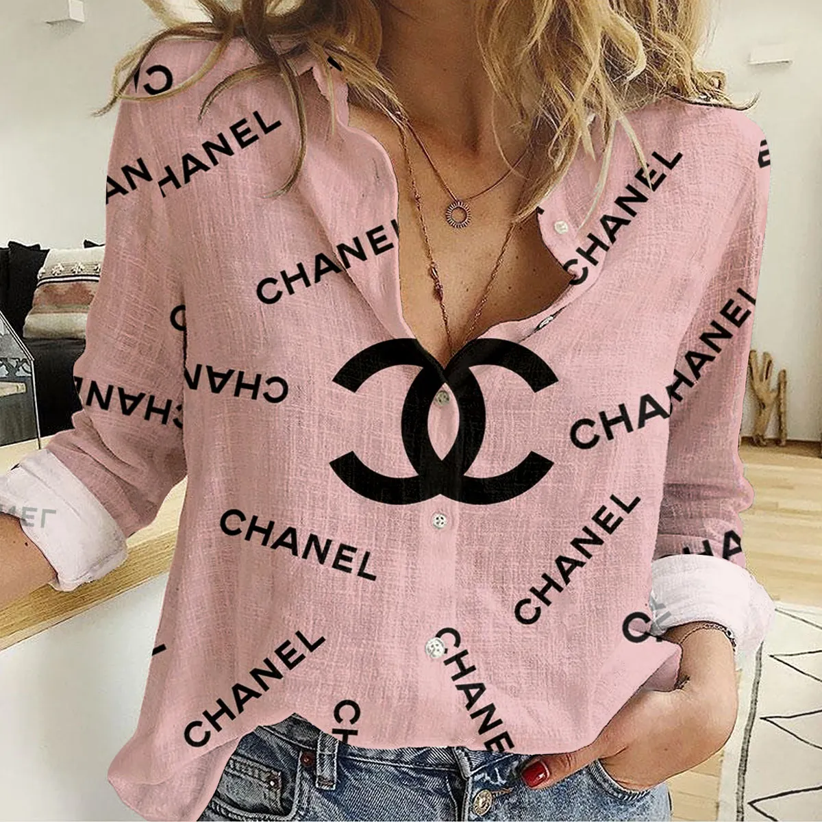 Premium Chanel Monogram Limited Women Casual Shirt - Lux413