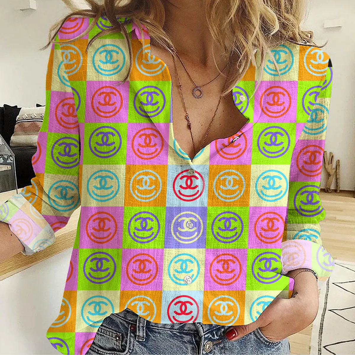 Premium Chanel Monogram Limited Women Casual Shirt - Lux412