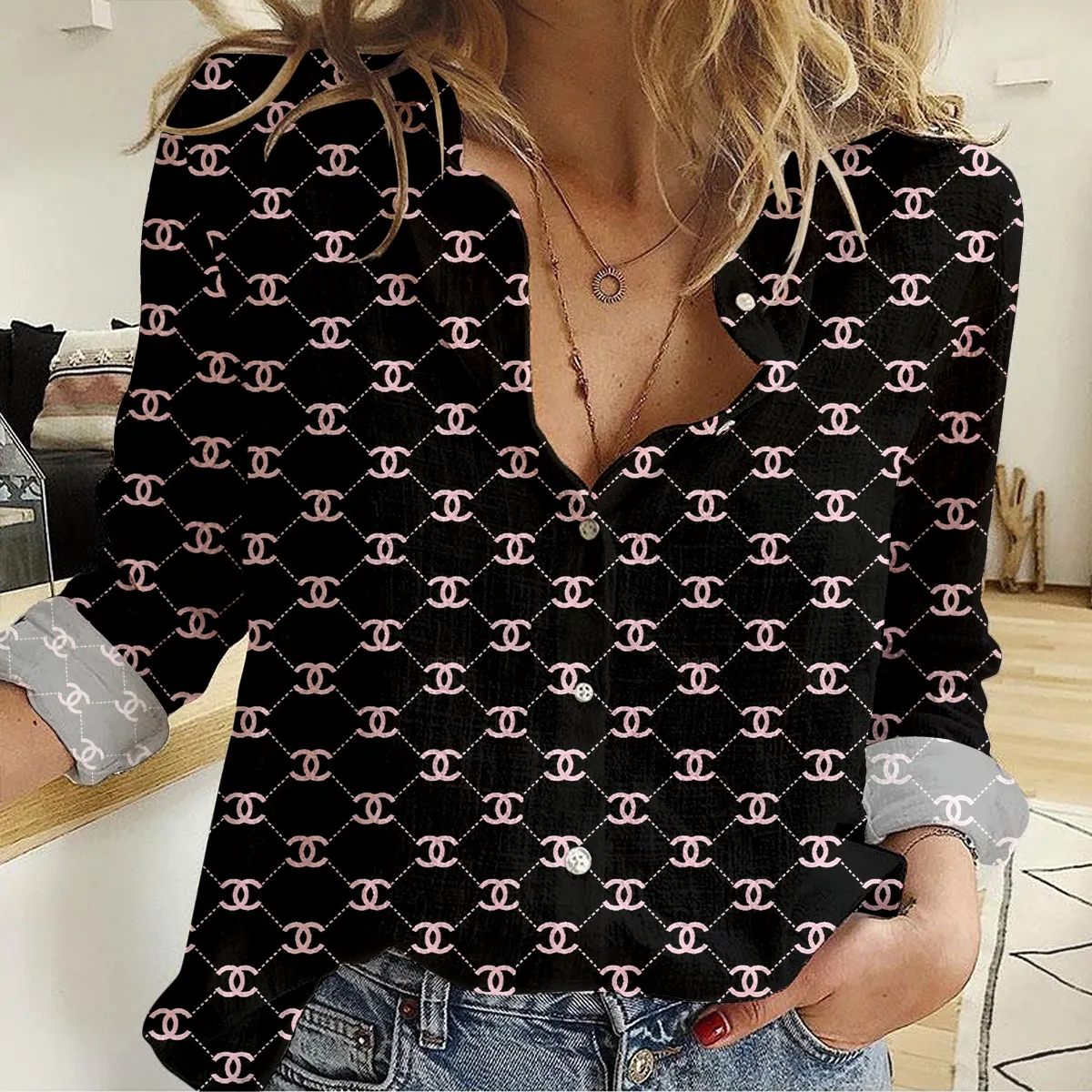 Premium Chanel Monogram Limited Women Casual Shirt - Lux408