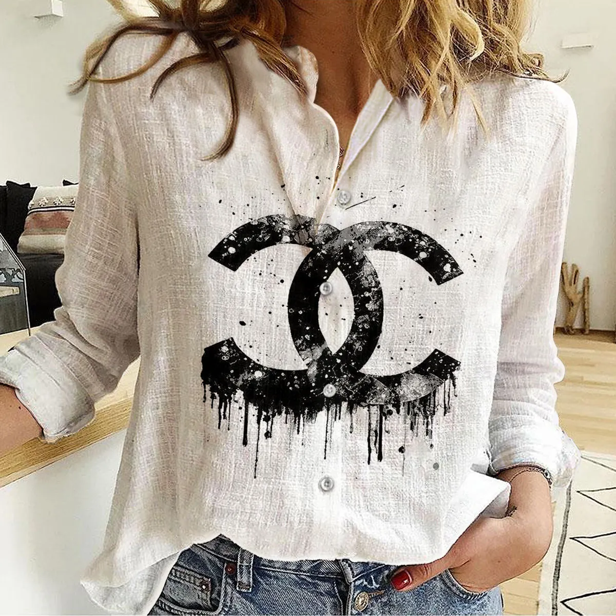 Premium Chanel Monogram Limited Women Casual Shirt - Lux441