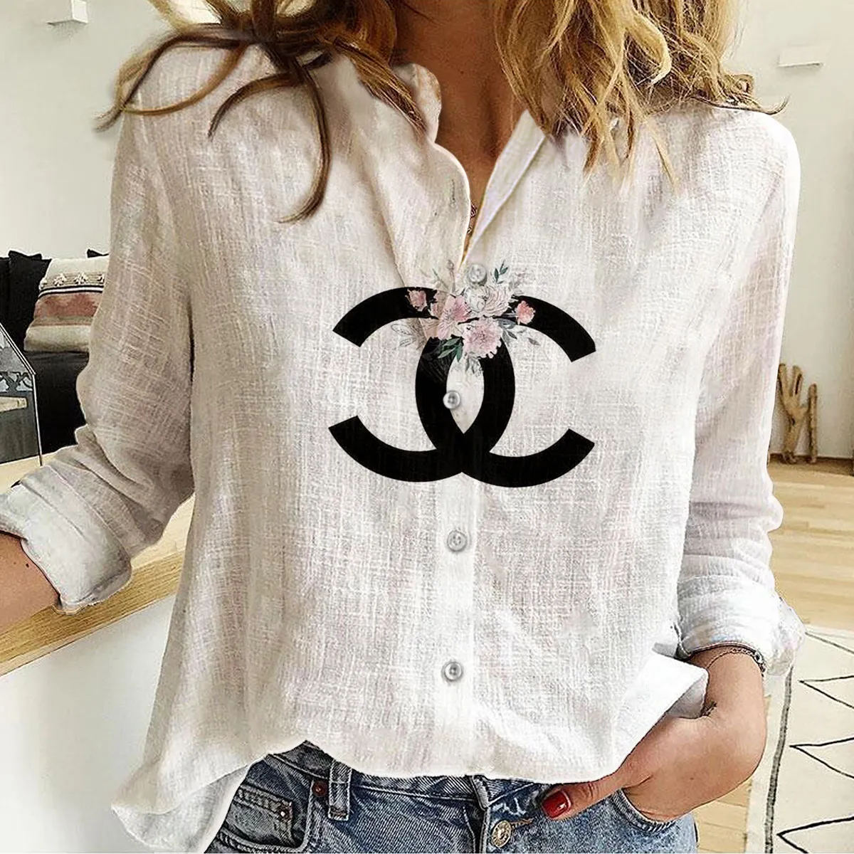 Premium Chanel Monogram Limited Women Casual Shirt - Lux438