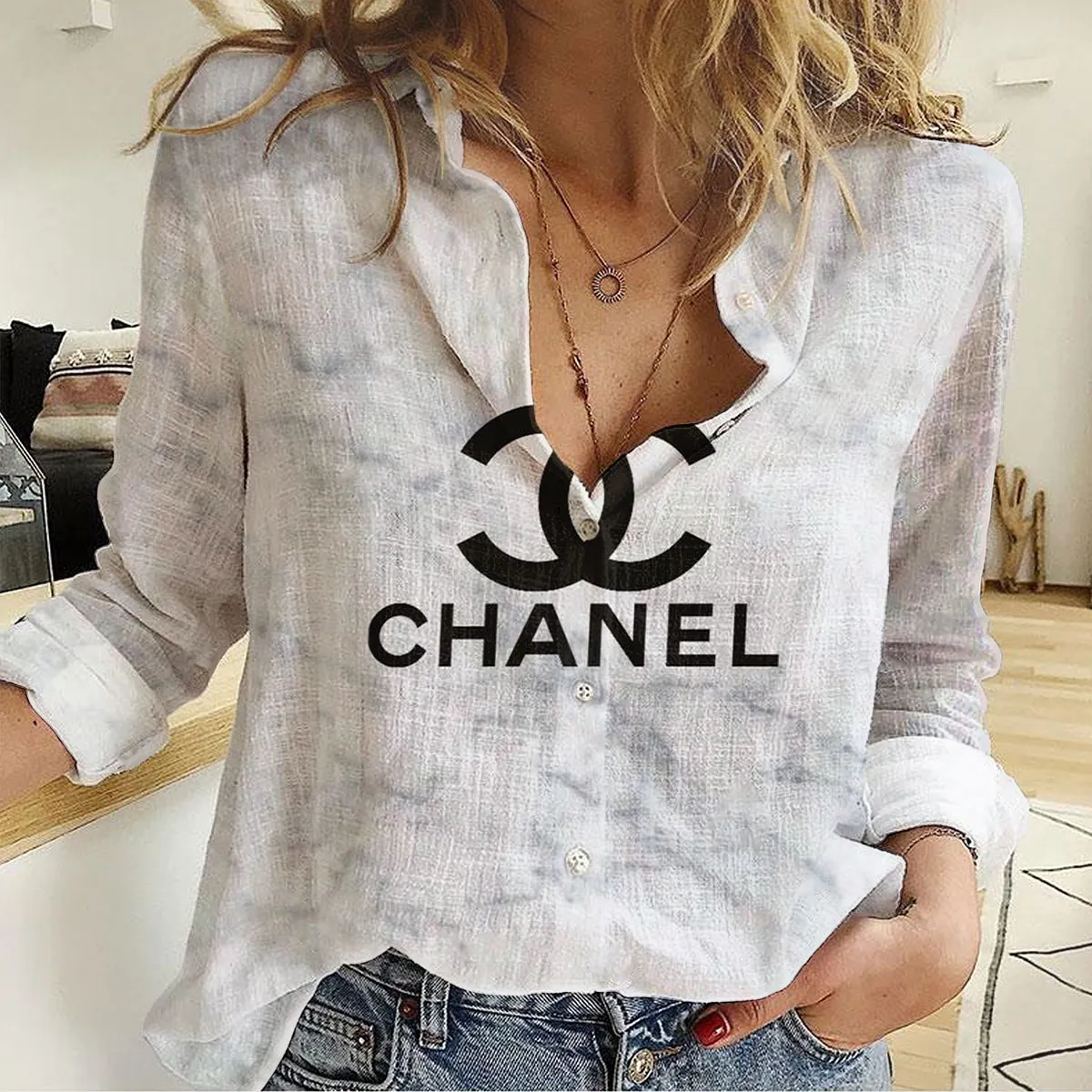 Premium Chanel Monogram Limited Women Casual Shirt - Lux435