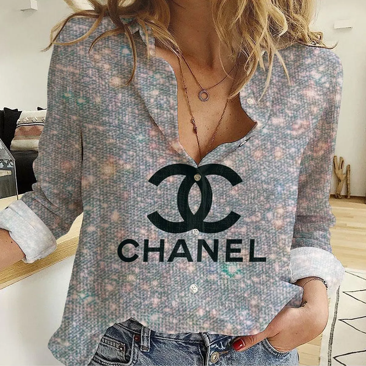 Premium Chanel Monogram Limited Women Casual Shirt - Lux433