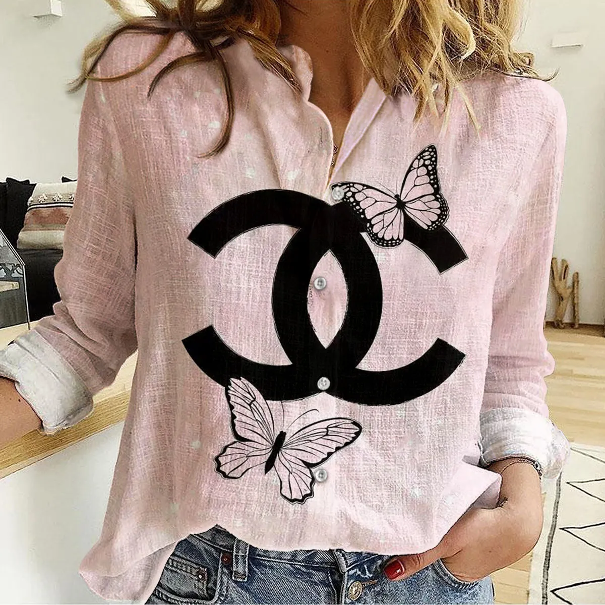 Premium Chanel Monogram Limited Women Casual Shirt - Lux447