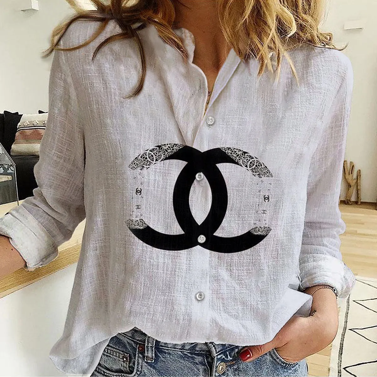 Premium Chanel Monogram Limited Women Casual Shirt - Lux431