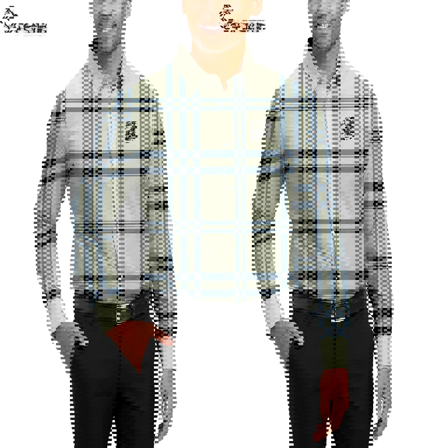 Burberry Long Sleeves Button Down Shirt For Elegant Men