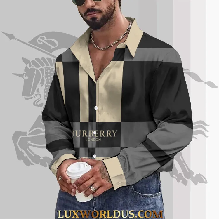 Burberry Long Sleeves Button Shirt For Men Limited Edition 2025