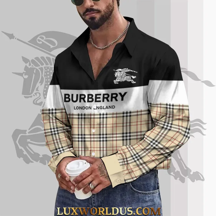 Burberry Long Sleeves Button Shirt For Men Limited Edition 2025