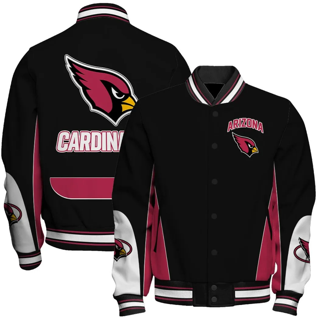 Arizona Cardinals NFL Baseball Jacket Loyal Supporter Varsity Gear
