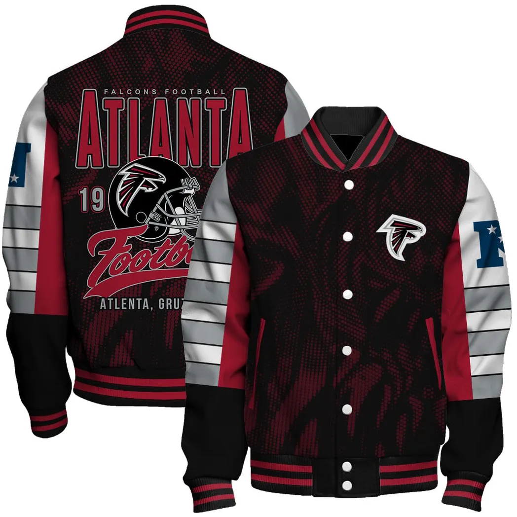 Atlanta Falcons NFL Baseball Jacket Red Streetwear Varsity Sport Jacket