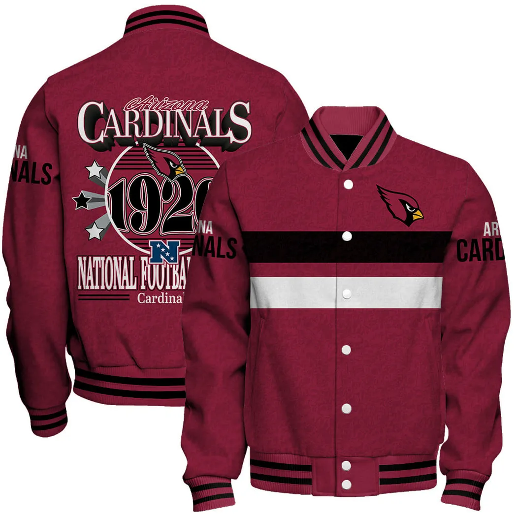 Arizona Cardinals NFL Baseball Jacket Red Stylish Baseball Fan Gear