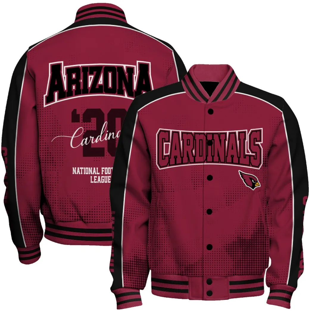 Arizona Cardinals Logo Team Baseball Jacket Red Everyday Baseball Fan Gear
