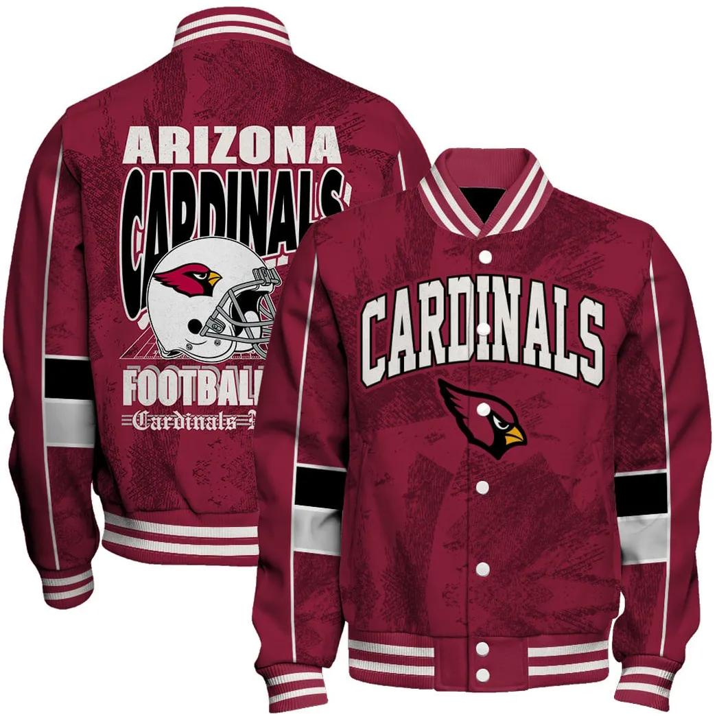 Arizona Cardinals NFL Baseball Jacket Red Bold Varsity Game Jacket