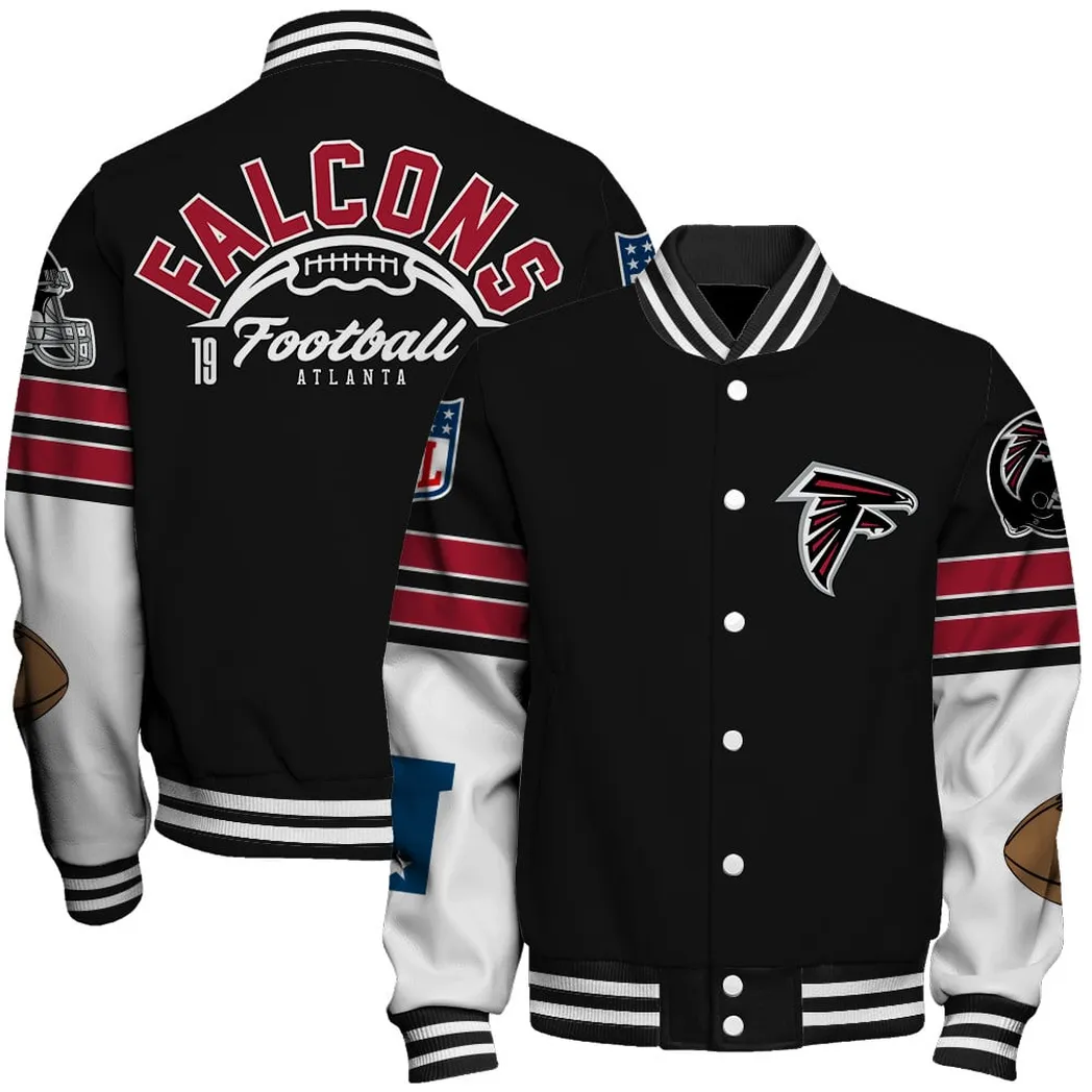 Atlanta Falcons NFL Baseball Jacket Everyday Varsity Fan Gear