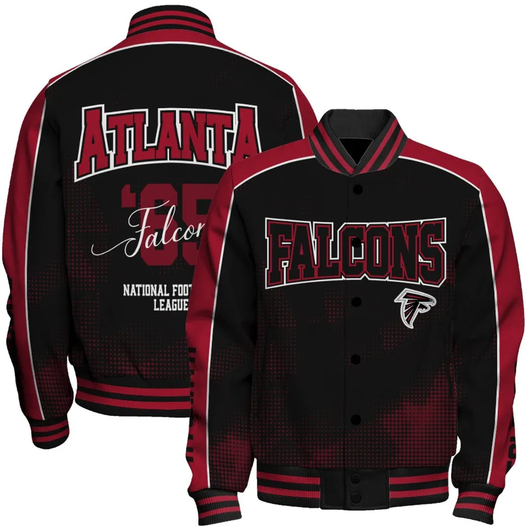Atlanta Falcons Logo Team Baseball Jacket Sport Lifestyle Varsity Jacket