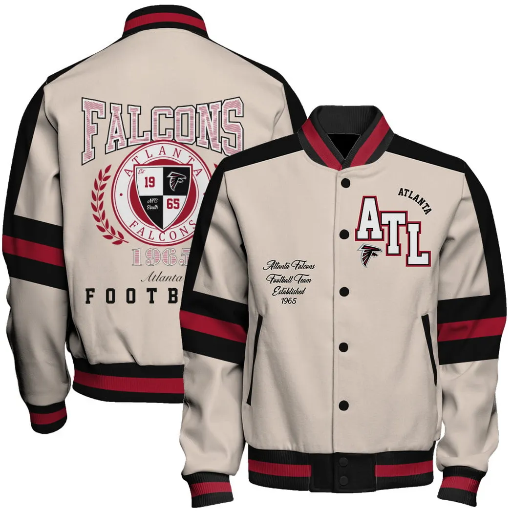 Atlanta Falcons NFL Baseball Jacket Classic Fan Game Jacket