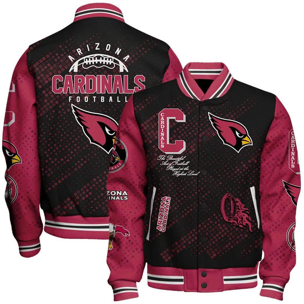 Arizona Cardinals NFL Baseball Jacket Custom Fan Varsity Outerwear