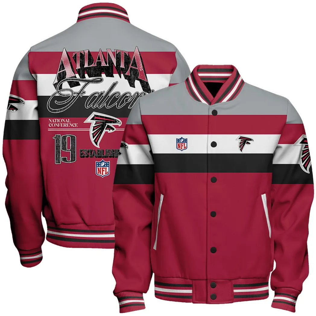 Atlanta Falcons NFL Baseball Jacket Sport Fan Baseball Jacket