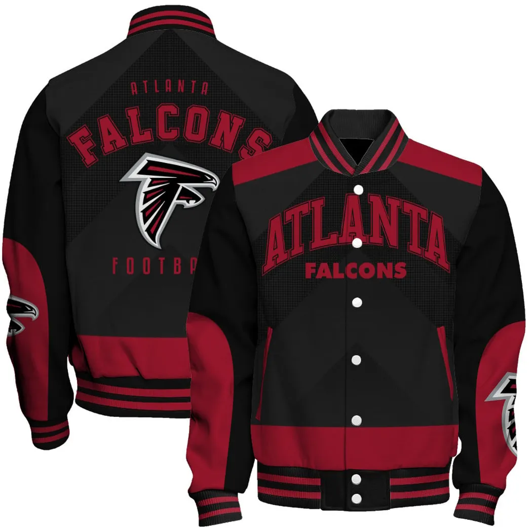Atlanta Falcons Logo Team Baseball Jacket Sport Fan Baseball Jacket