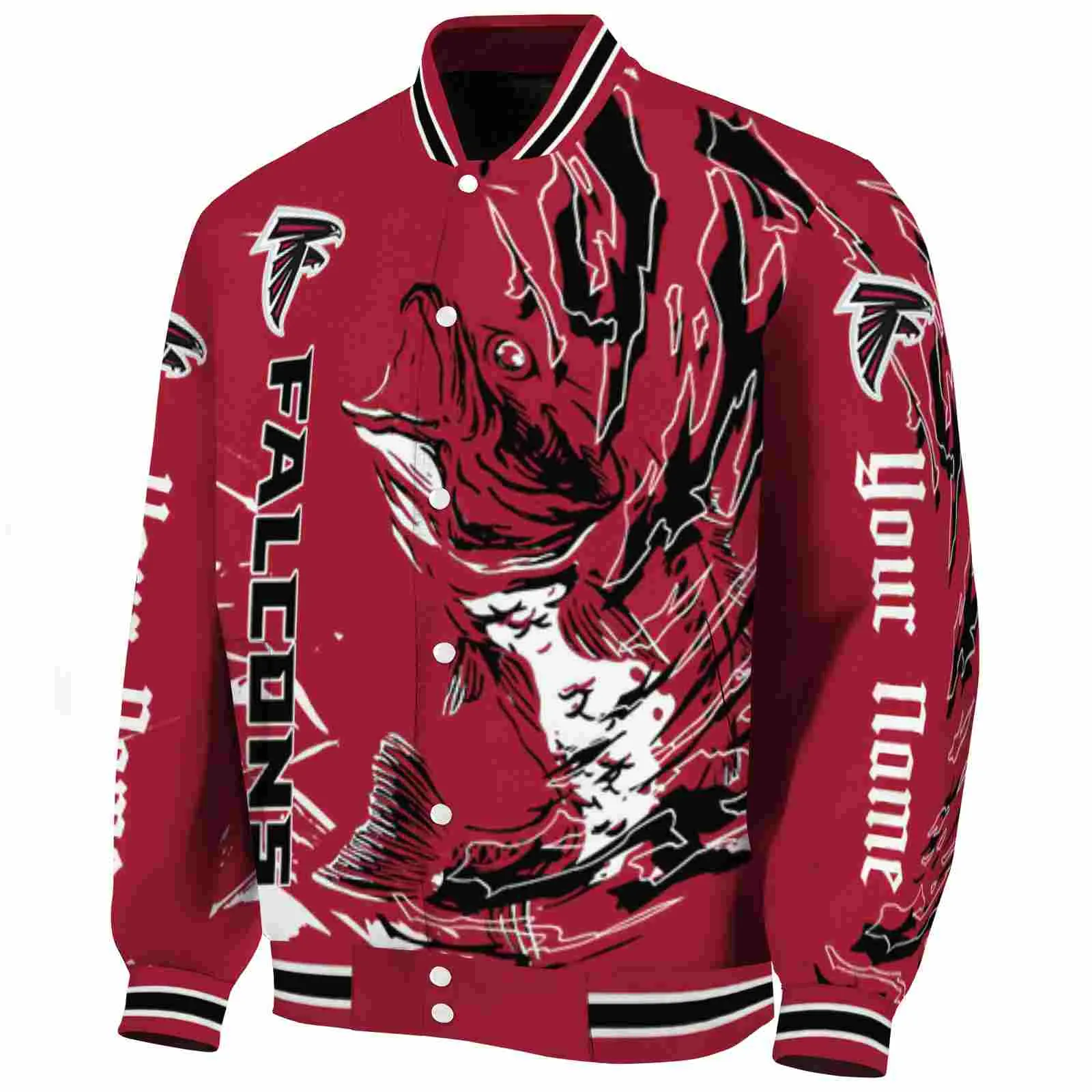 Atlanta Falcons NFL Baseball Jacket Fishing Passion Red Jacket For Sport Lovers
