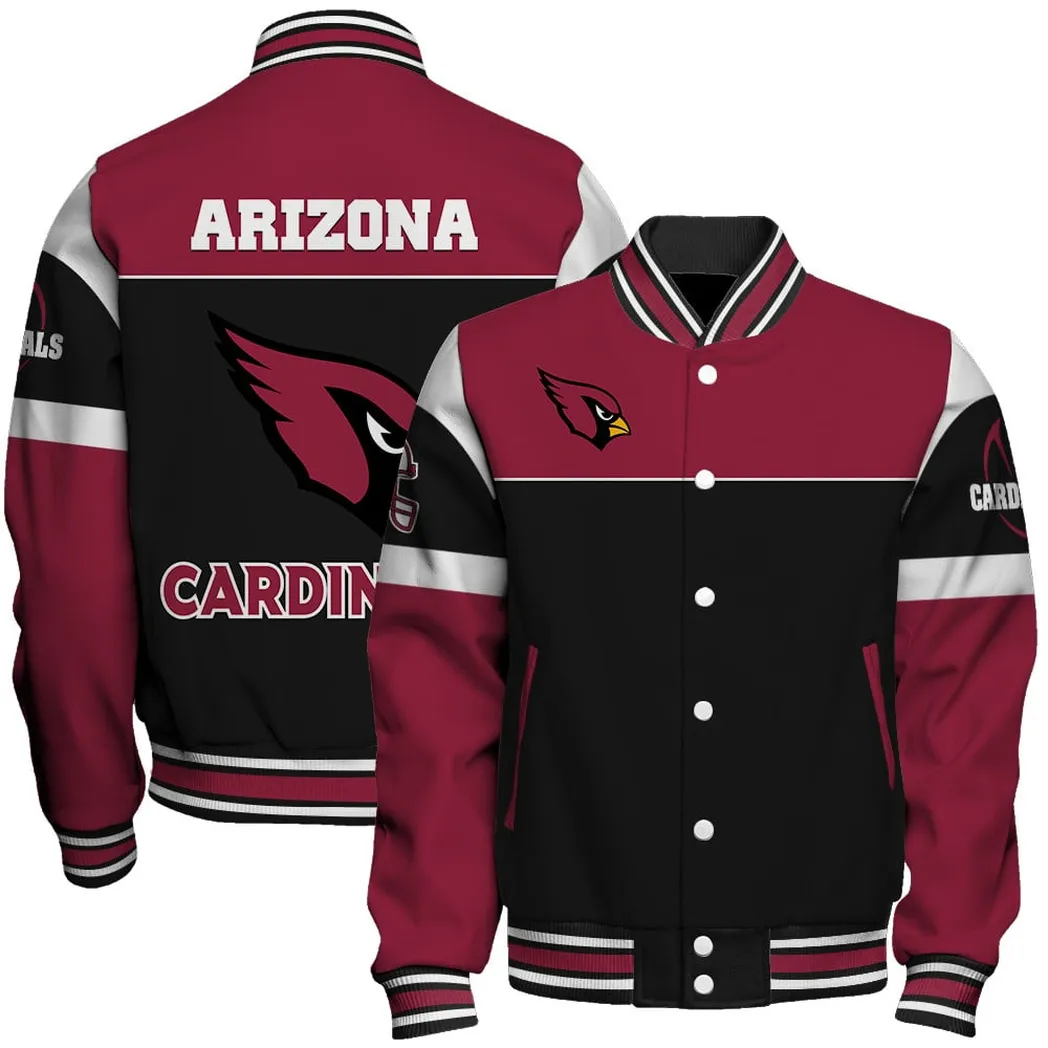Arizona Cardinals NFL Baseball Jacket Performance Fan Varsity Jacket