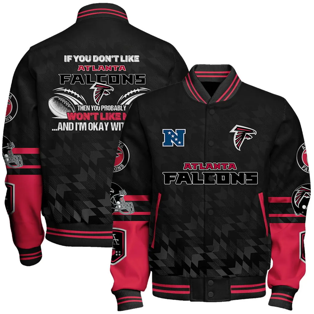 Atlanta Falcons NFL Baseball Jacket Performance Fan Varsity Jacket