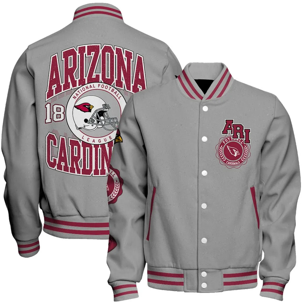 Arizona Cardinals NFL Baseball Jacket Everyday Varsity Fan Gear